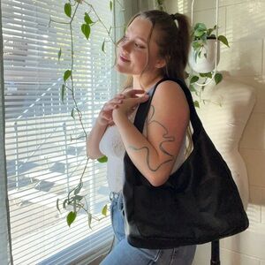 Slouchy Black Hobo Bag
